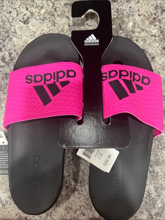 adidas Other - Kids ADIDAS pink black slides NWT 6